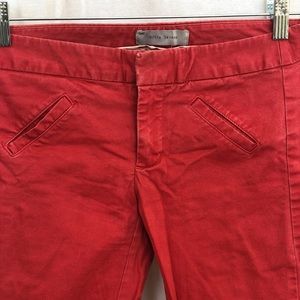 Red Khaki Cropped Pants